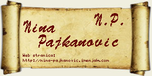 Nina Pajkanović vizit kartica